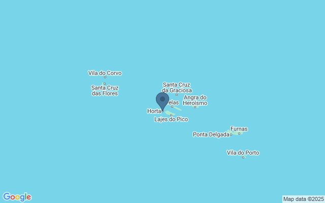 Kaart met locatie Haven van Horta (Faial)